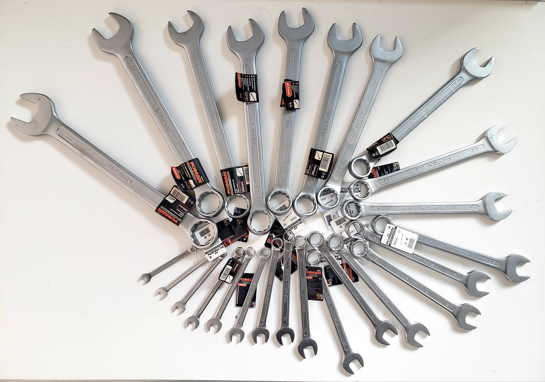 25pc Combination Wrench Wrench Set  CR-V ,Satin Finished